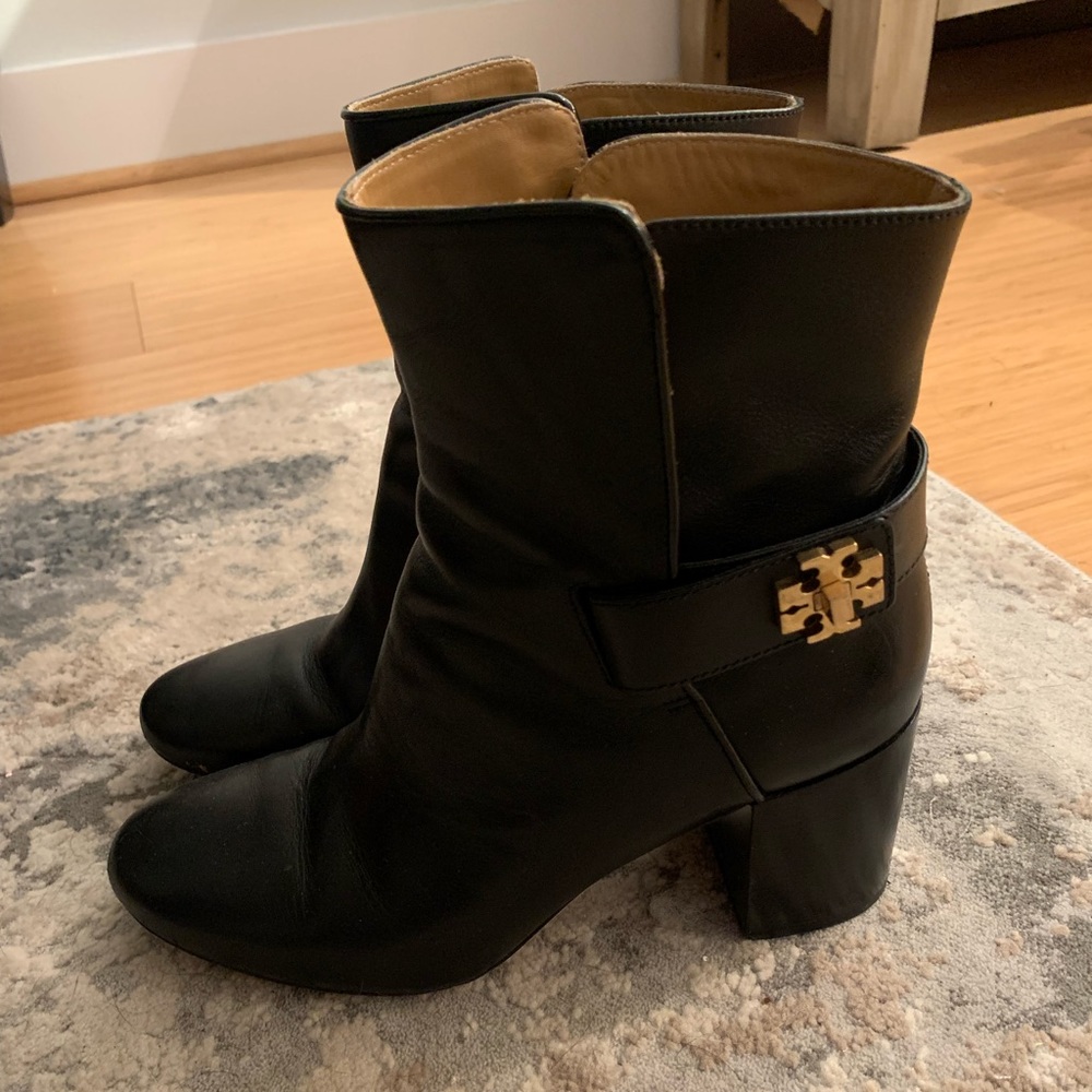 Tory Burch Black Leather Kira Booties